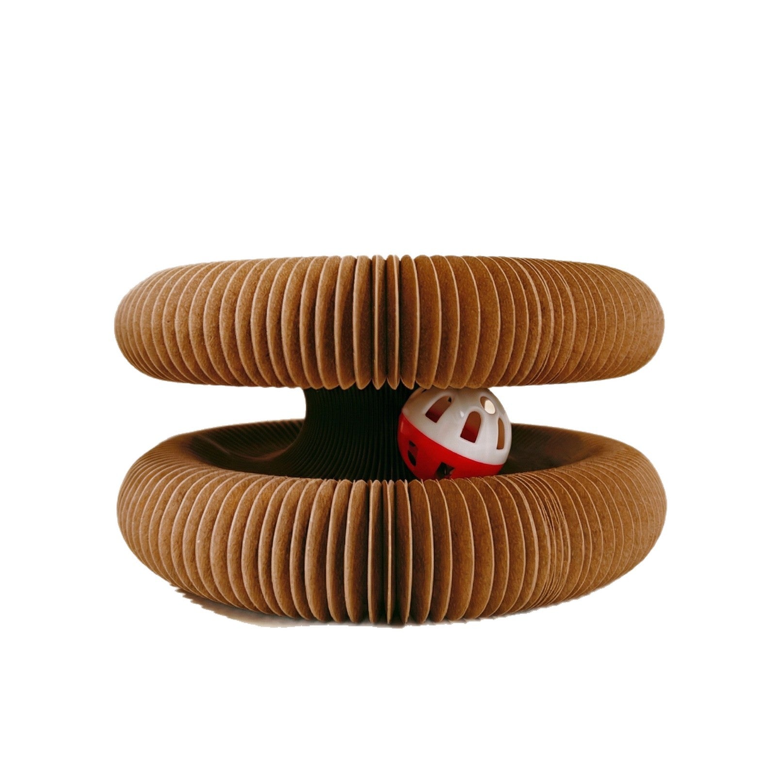 Foldable Corrugated Paper Cat Scratcher with Bells