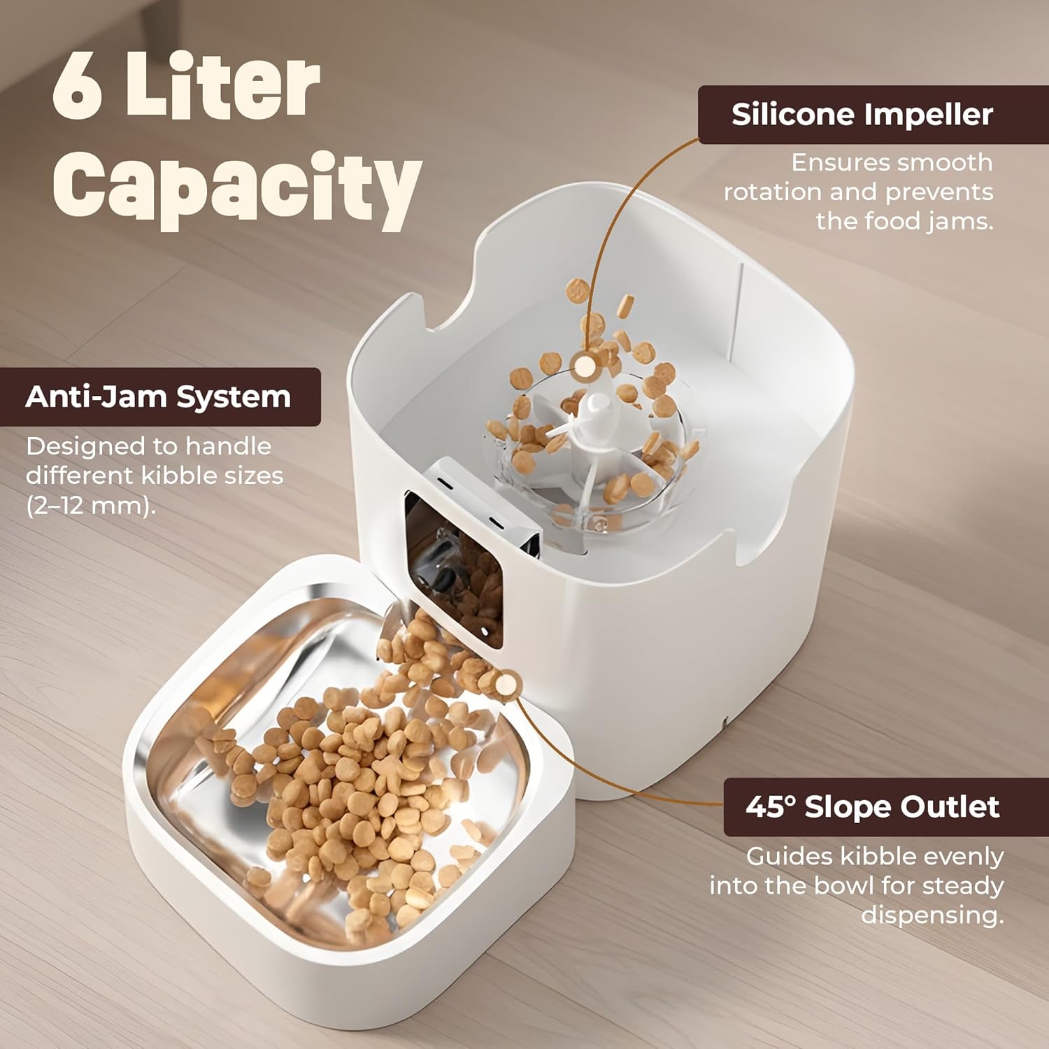 6L Automatic Cat Feeder with Dual 2K Camera & WiFi