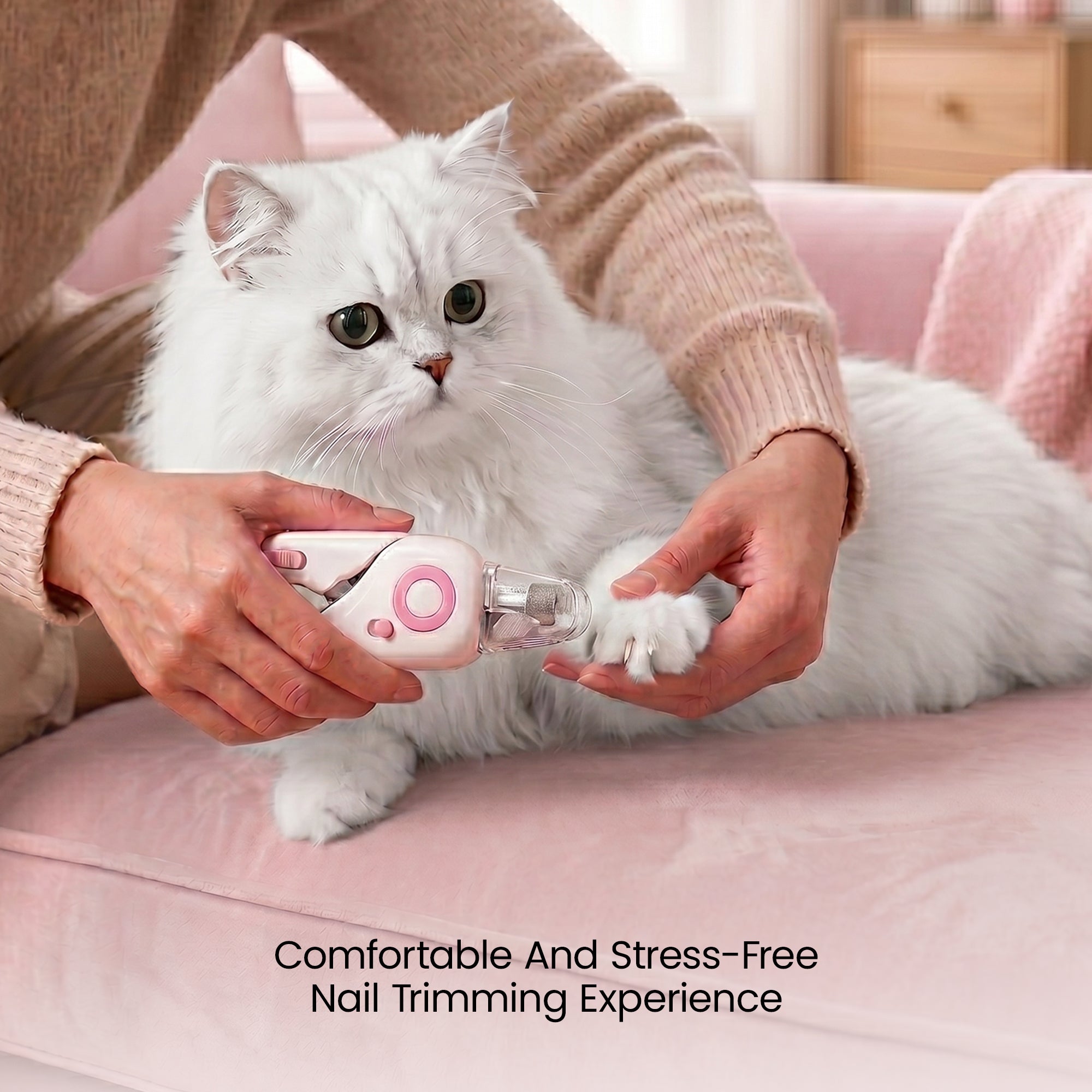 Pet Nail Clippers with LED Light & Built-in Grinder