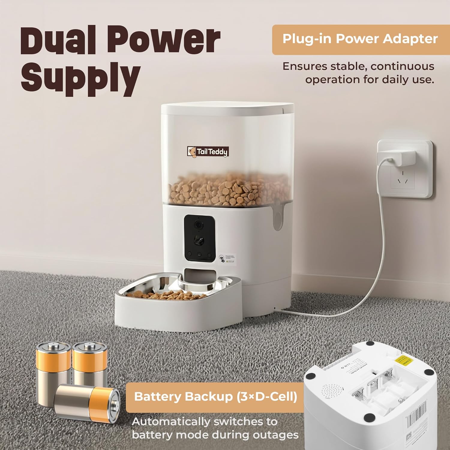 6L Automatic Cat Feeder with Dual 2K Camera & WiFi