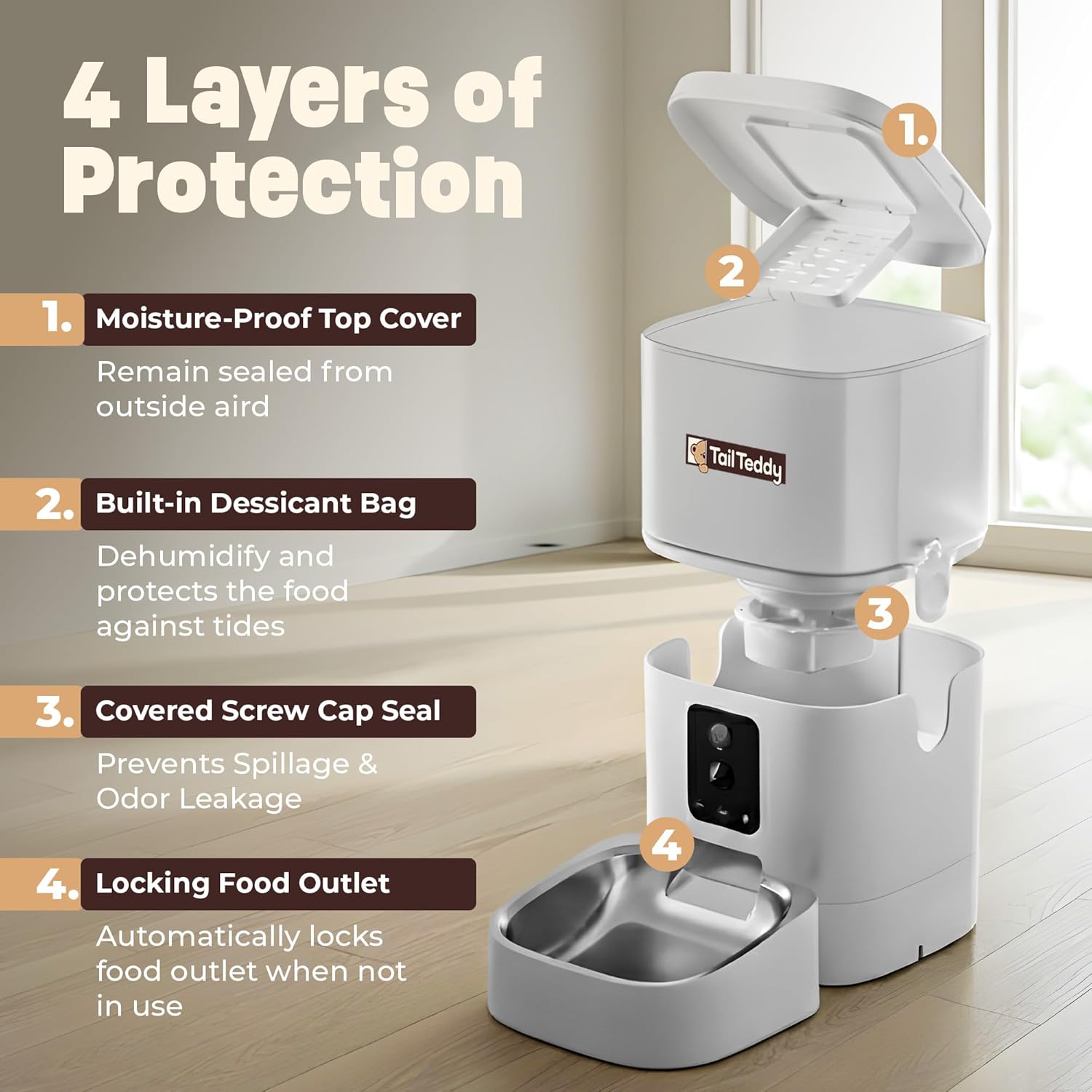 6L Automatic Cat Feeder with Dual 2K Camera & WiFi