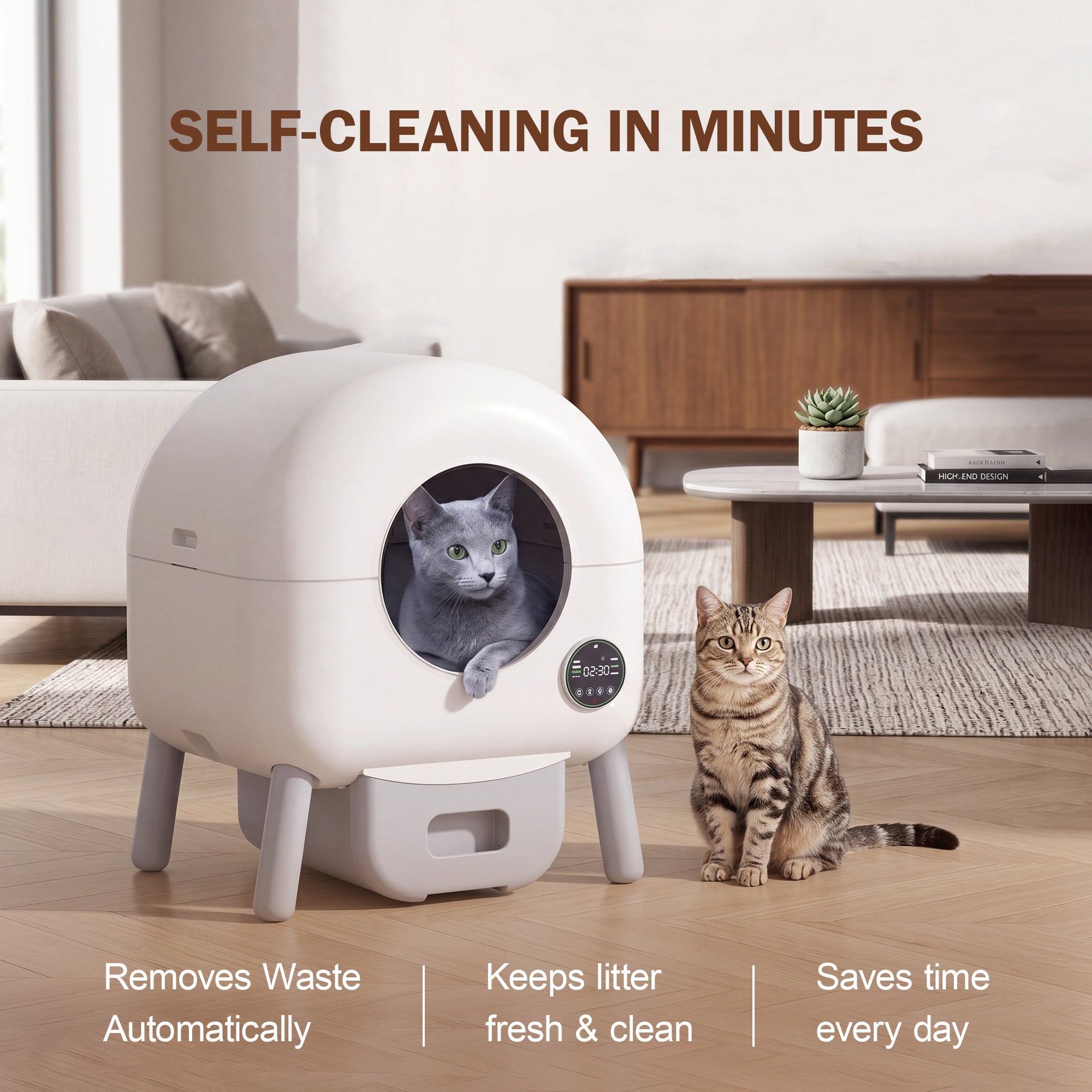 Self-Cleaning Litter Box with App Control