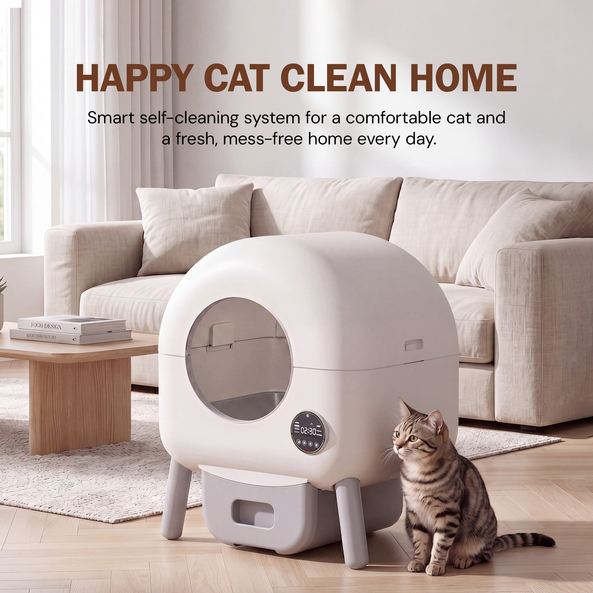 Self-Cleaning Litter Box with App Control