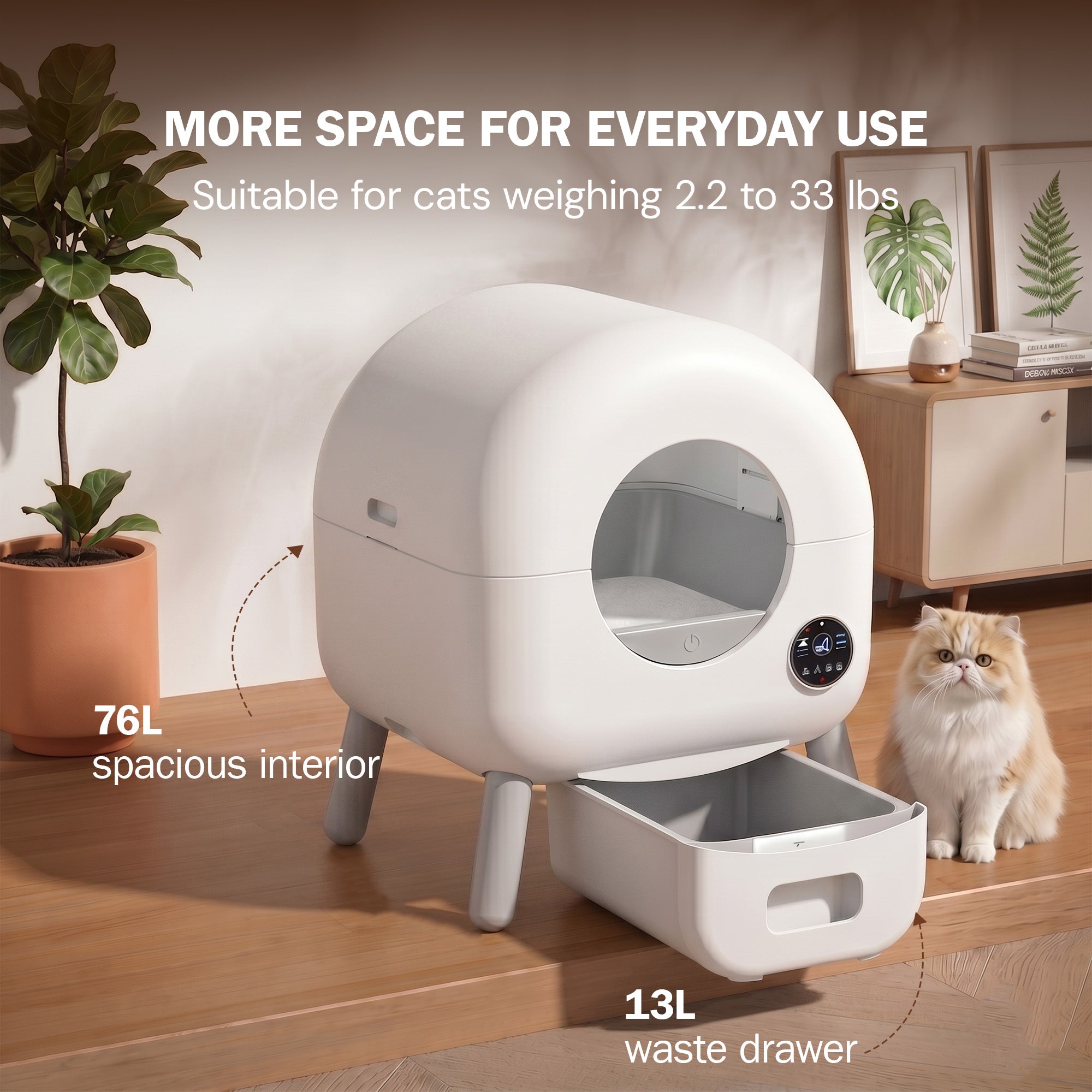 Self-Cleaning Litter Box with App Control